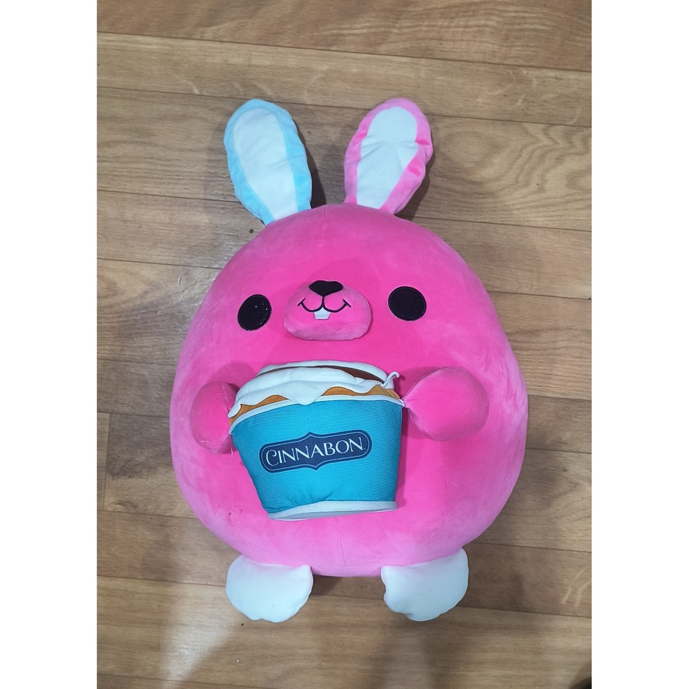 Cinnabon Snackles Brittany Bunny Plush Holding Cinnamon Roll 20 Inch Pink
